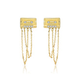 Sterling Silver Tassel Earrings Platinum Finish