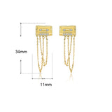 Sterling Silver Tassel Earrings Platinum Finish
