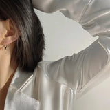 S925 Sterling Silver Geometric Drop Earrings