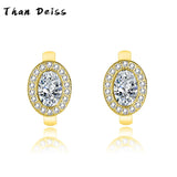 925 Sterling Silver Oval Diamond Earrings