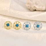 S925 Turquoise Earrings Anniversary Jewelry