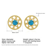 S925 Turquoise Earrings Anniversary Jewelry