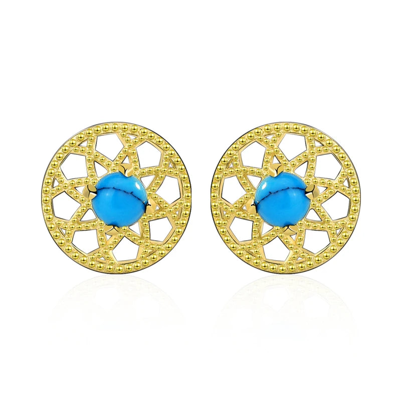 S925 Turquoise Earrings Anniversary Jewelry