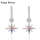 S925 Sterling Silver Tassel Hexagram Earrings