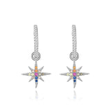 S925 Sterling Silver Tassel Hexagram Earrings