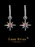 S925 Sterling Silver Tassel Hexagram Earrings