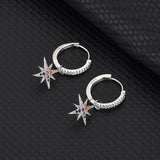 S925 Sterling Silver Tassel Hexagram Earrings