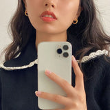 S925 Silver Fried Dough Twists Small Circle Earrings