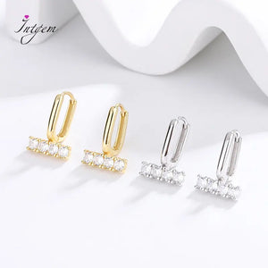 S925 Silver Earrings Zircon Inlaid U-shaped Ear Buckle Party Jewelry