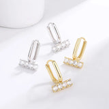 S925 Silver Earrings Zircon Inlaid U-shaped Ear Buckle Party Jewelry