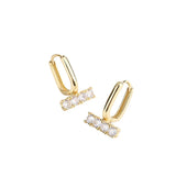 S925 Silver Earrings Zircon Inlaid U-shaped Ear Buckle Party Jewelry