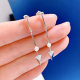 S925 Sterling Silver Earrings Triangle Pearl Stud Earrings
