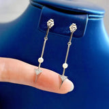 S925 Sterling Silver Earrings Triangle Pearl Stud Earrings