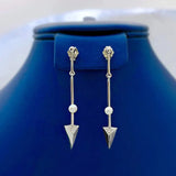 S925 Sterling Silver Earrings Triangle Pearl Stud Earrings