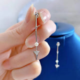 S925 Sterling Silver Earrings Triangle Pearl Stud Earrings