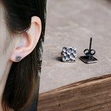 S925 Square Earrings European American Retro Style