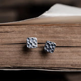 S925 Square Earrings European American Retro Style