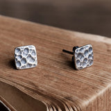 S925 Square Earrings European American Retro Style