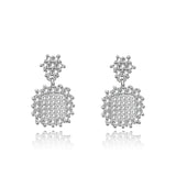 S925 Sterling Silver Snowflake Diamond Earrings