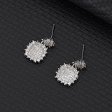 S925 Sterling Silver Snowflake Diamond Earrings