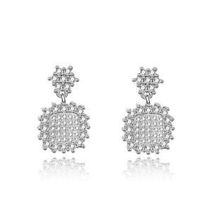 S925 Sterling Silver Snowflake Diamond Earrings