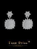 S925 Sterling Silver Snowflake Diamond Earrings