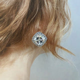 S925 Sterling Silver Diamond Stud Earrings for Women