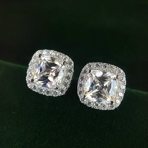 S925 Sterling Silver Diamond Stud Earrings for Women