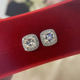 S925 Sterling Silver Diamond Stud Earrings for Women