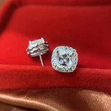 S925 Sterling Silver Diamond Stud Earrings for Women