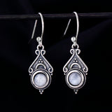 S925 Moonstone Round 5MM Earrings Engagement Party Gift