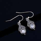 S925 Moonstone Round 5MM Earrings Engagement Party Gift