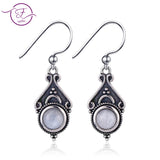 S925 Moonstone Round 5MM Earrings Engagement Party Gift