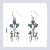 S925 Round Drop Earrings Zircon Boy Girl Love