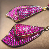 S925 Sterling Silver Water Droplet CZ Crystal Leaf Earrings