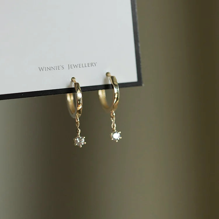 S925 Silver Women's Small Earrings Ear Buckle