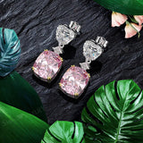 S925 Silver Zircon Bridal Earrings Wedding Jewelry
