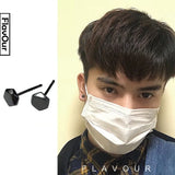 S925 Sterling Silver Geometric Earrings for Men