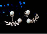 S925 Crystal & Pearl Stud Earrings for Men