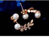 S925 Crystal & Pearl Stud Earrings for Men