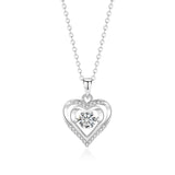 S925 Heart Necklace Women's Beating Heart Pendant Holiday Gift