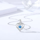 S925 Heart Necklace Women's Beating Heart Pendant Holiday Gift