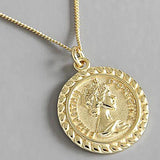 S925 Sterling Silver Eliza Coin Pendant Necklace Chain