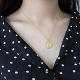 S925 Sterling Silver Eliza Coin Pendant Necklace Chain