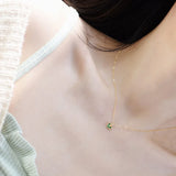Sterling Silver Emerald Heart Choker Necklace 14K Plated Wedding Jewelry