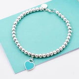 Enamel Peach Heart Necklace Double Love Couple Gift Pendant