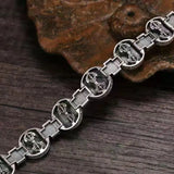 S925 Sterling Silver Ethnic Style Buddhist Eight Treasures Retro Bracelet