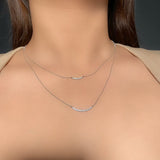 S925 Sterling Silver Smile Double Layer Necklace