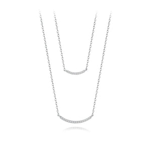 S925 Sterling Silver Smile Double Layer Necklace