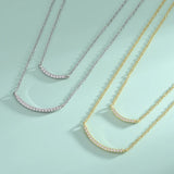 S925 Sterling Silver Smile Double Layer Necklace